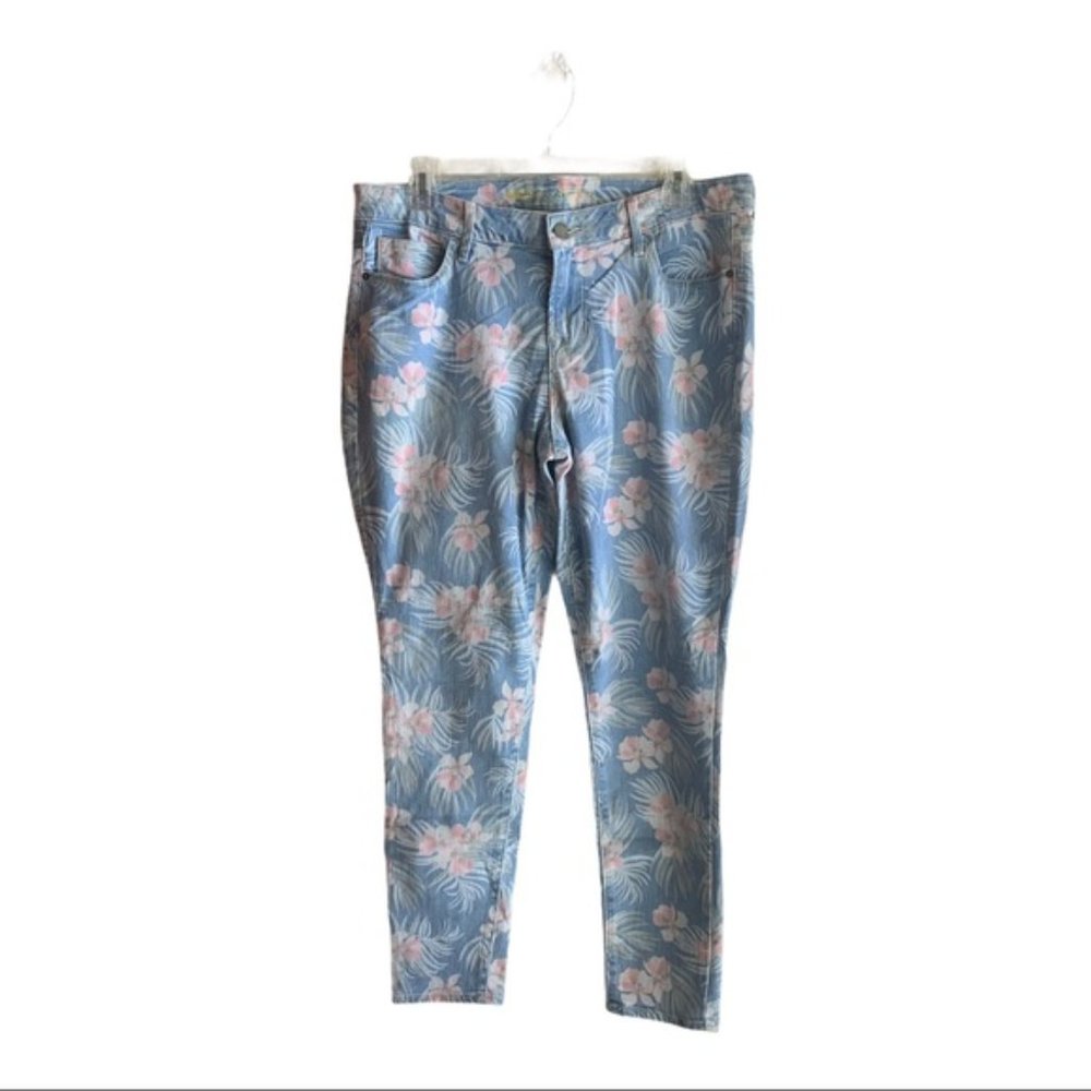 Old Navy Rockstar Jeans Sz 14 Hibiscus print - Picture 2 of 8